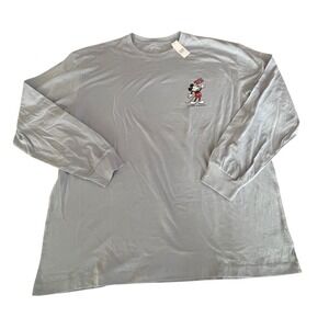 Gap Disney Mickey Mouse Mens XL Relaxed Fit Long Sleeve T-Shirt Blue Grey NWT